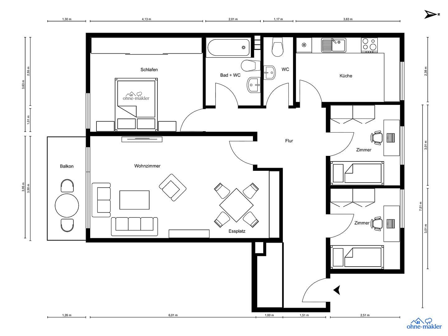 4 bedroom flat for sale, 93 m², Hamburg, Hamburg 4 bedroom flat for sale, 93 m², Hamburg, Hamburg
