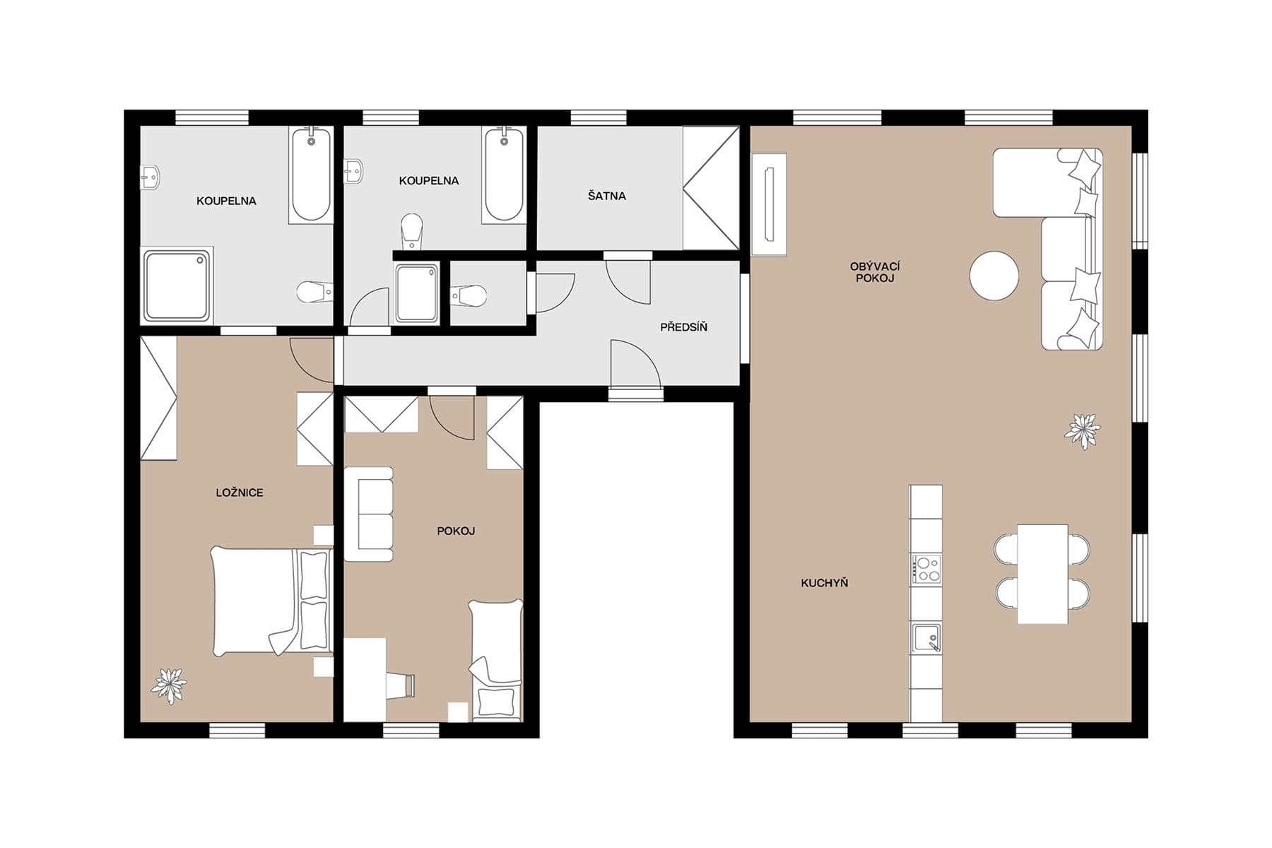 2 bedroom with open-plan kitchen flat for sale, 143 m², Na Vlčovce, Prague, Prague 2 bedroom with open-plan kitchen flat for sale, 143 m², Na Vlčovce, Prague, Prague
