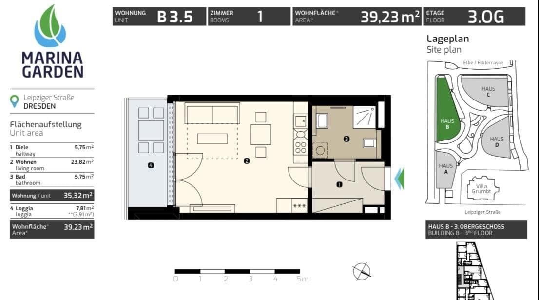 1 bedroom flat to rent, 40 m², Leipziger Straße 35A, Dresden, Saxony 1 bedroom flat to rent, 40 m², Leipziger Straße 35A, Dresden, Saxony