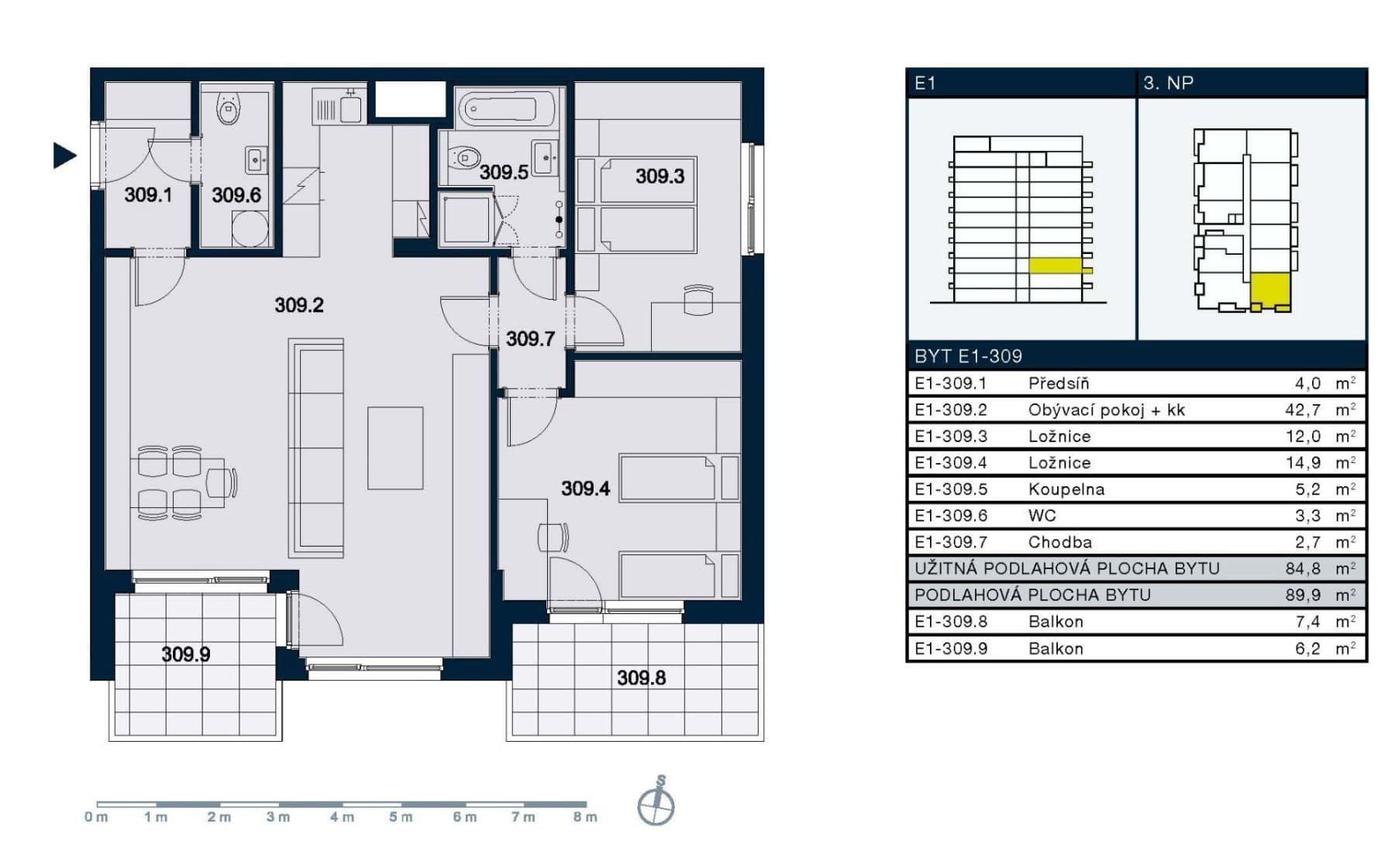 2 bedroom with open-plan kitchen flat to rent, 84 m², Zvěřinova, Prague, Prague 2 bedroom with open-plan kitchen flat to rent, 84 m², Zvěřinova, Prague, Prague