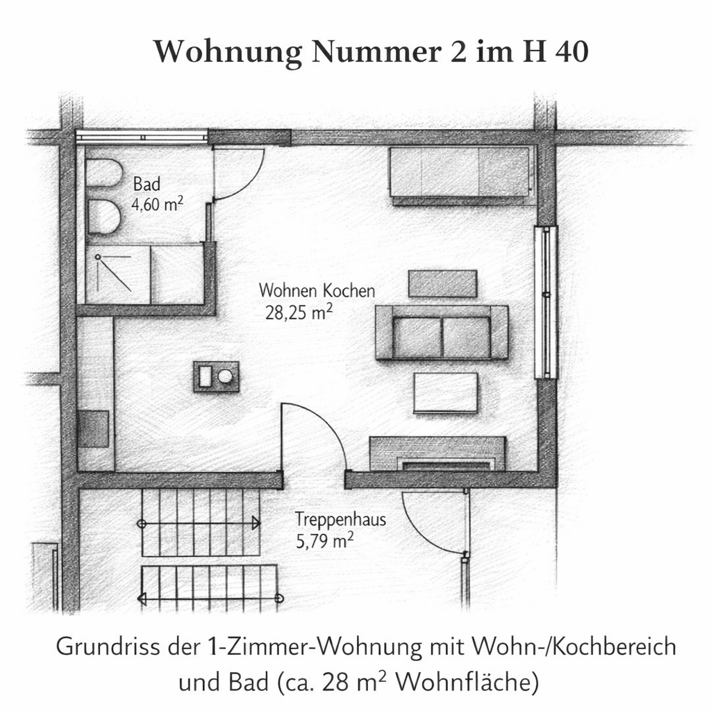 1 bedroom flat to rent, 34 m², Schöntal, Baden-Württemberg 1 bedroom flat to rent, 34 m², Schöntal, Baden-Württemberg