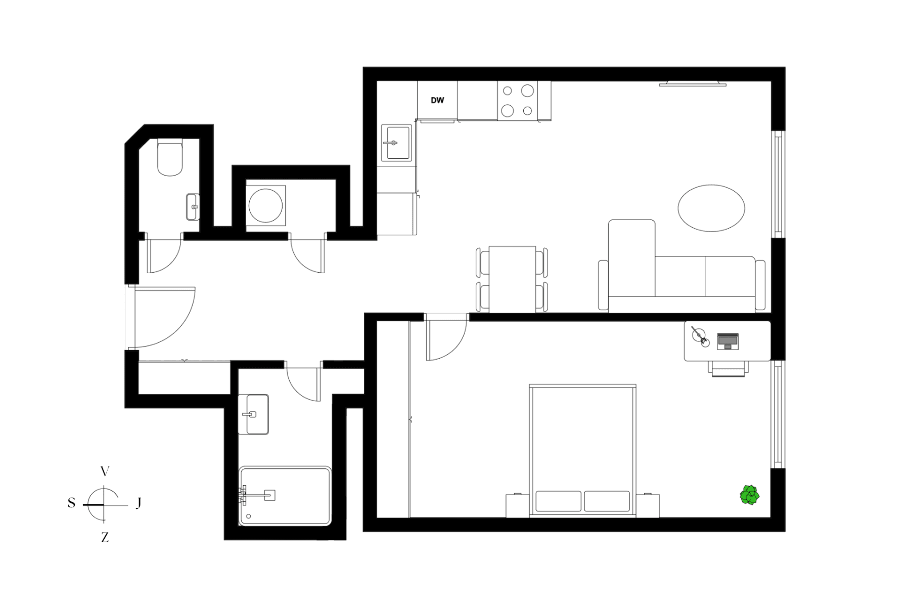 1 bedroom with open-plan kitchen flat for sale, 53 m², Kralická, Prague, Prague 1 bedroom with open-plan kitchen flat for sale, 53 m², Kralická, Prague, Prague