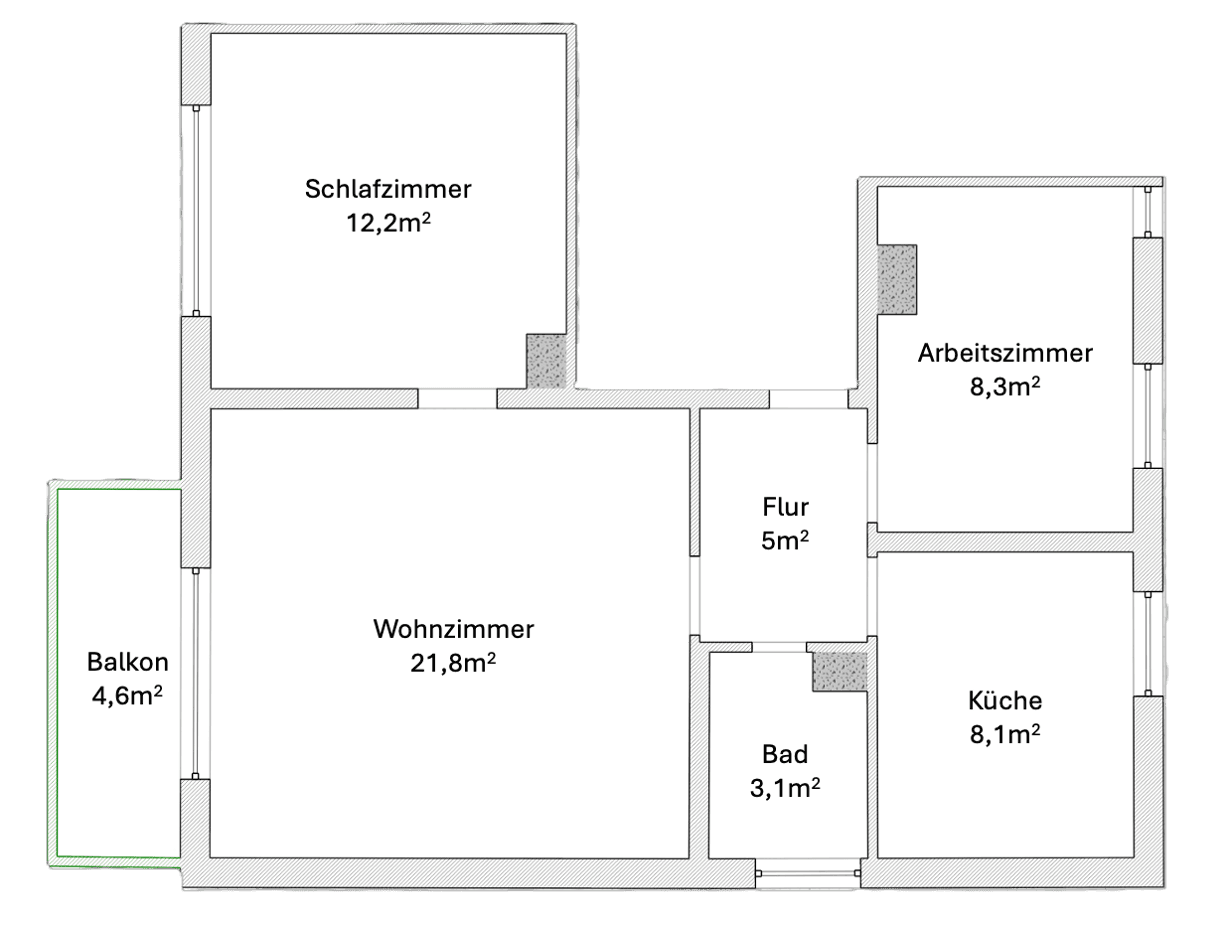 1 bedroom with open-plan kitchen flat to rent, 61 m², Klagenfurter Straße, München, Bavaria 1 bedroom with open-plan kitchen flat to rent, 61 m², Klagenfurter Straße, München, Bavaria