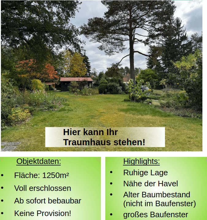 plot for sale, 1,250 m², Hohen Neuendorf, Brandenburg plot for sale, 1,250 m², Hohen Neuendorf, Brandenburg