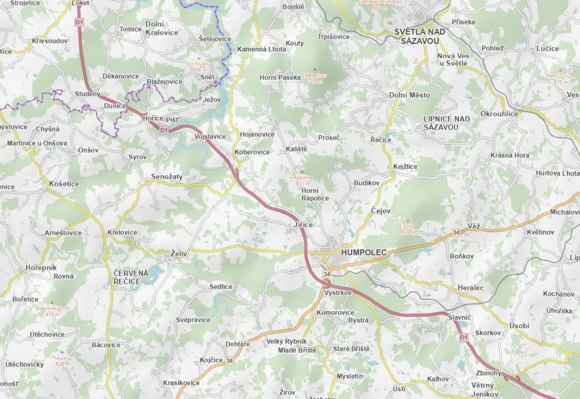 plot for sale, 6,013 m², Želiv, Vysočina Region plot for sale, 6,013 m², Želiv, Vysočina Region