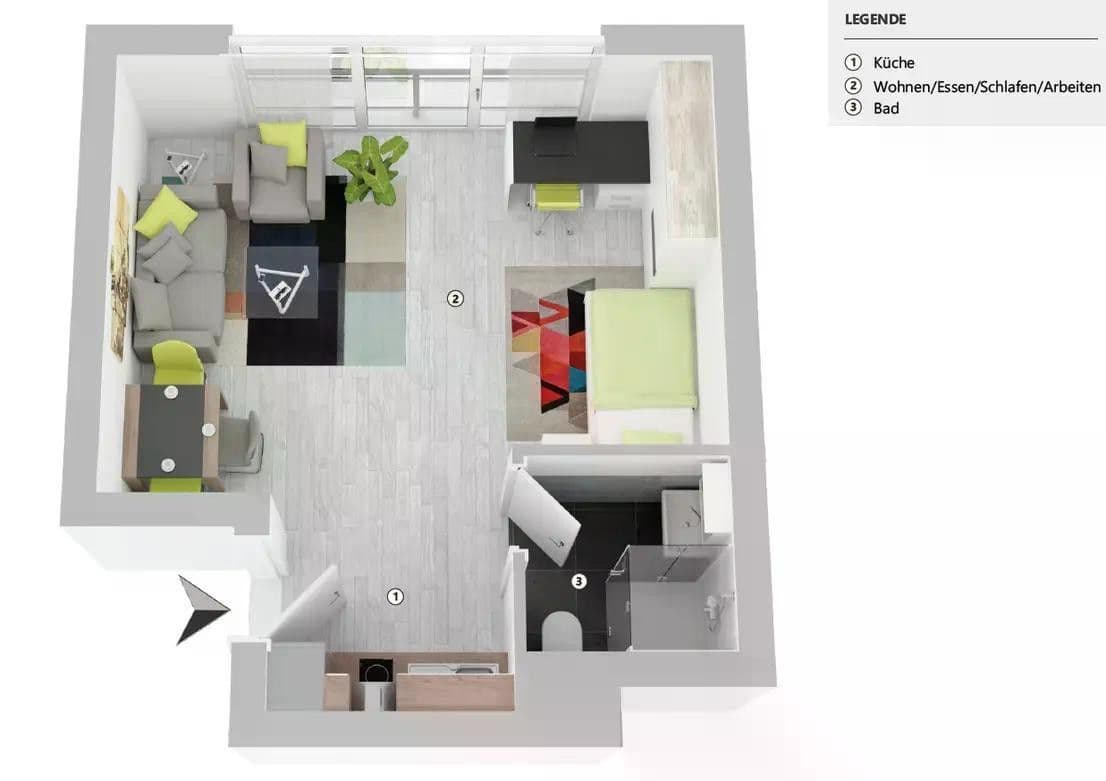 1 bedroom flat to rent, 32 m², Dattelweg 29, Stuttgart, Baden-Württemberg 1 bedroom flat to rent, 32 m², Dattelweg 29, Stuttgart, Baden-Württemberg