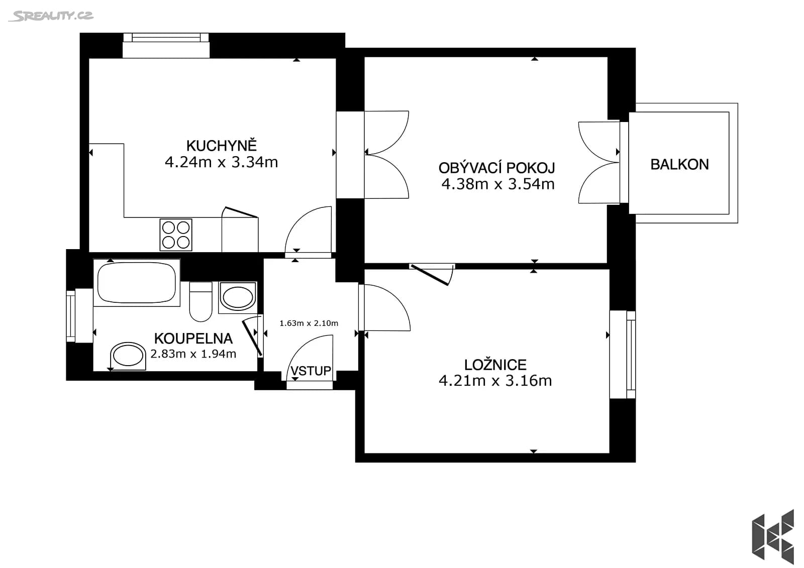 2 bedroom flat to rent, 51 m², náměstí Josefa Machka, Prague, Prague 2 bedroom flat to rent, 51 m², náměstí Josefa Machka, Prague, Prague