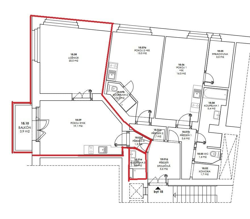 1 bedroom with open-plan kitchen flat to rent, 47 m², Kováků, Prague, Prague 1 bedroom with open-plan kitchen flat to rent, 47 m², Kováků, Prague, Prague