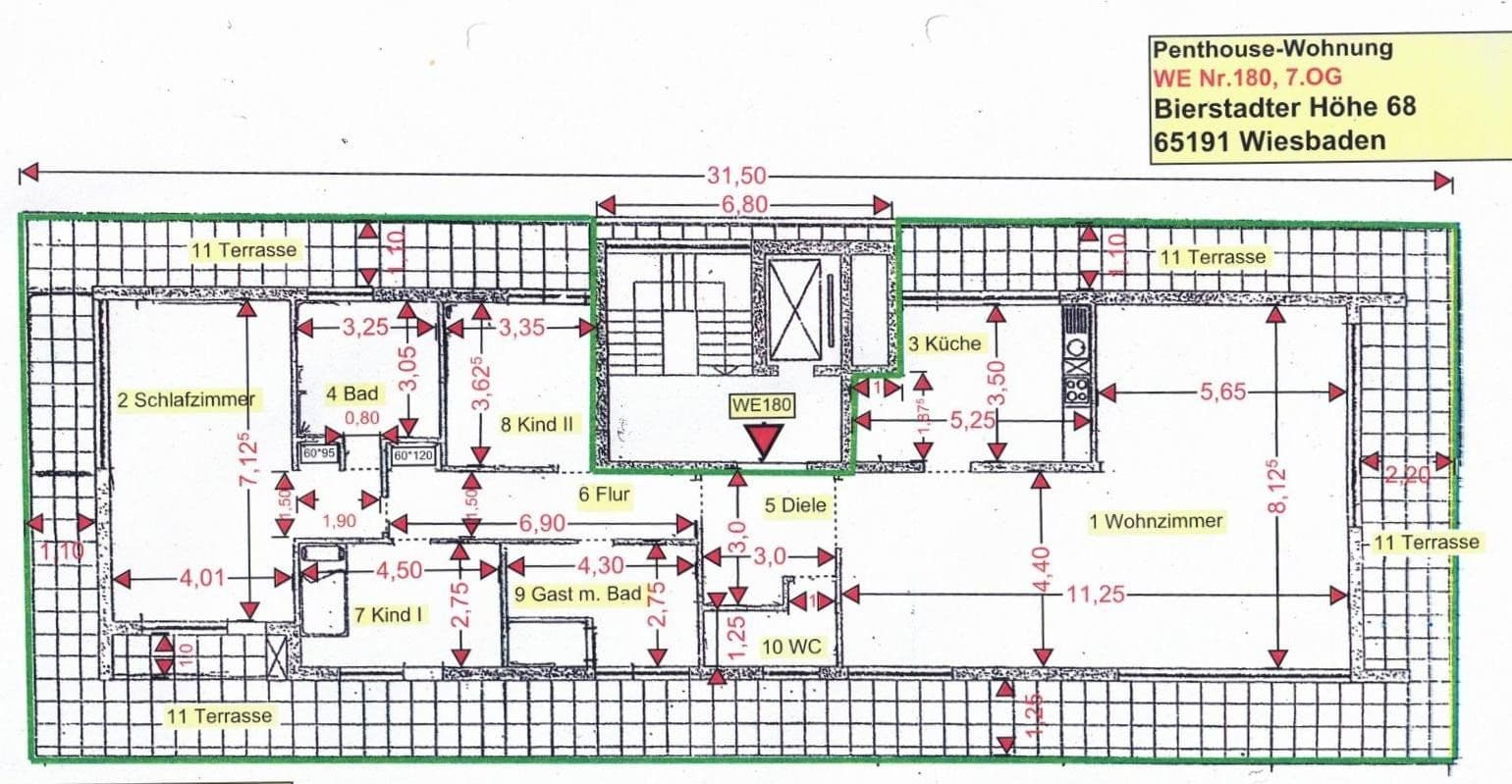 5 bedroom flat to rent, 234 m², Bierstädter Höhe 68, Wiesbaden, Hesse 5 bedroom flat to rent, 234 m², Bierstädter Höhe 68, Wiesbaden, Hesse