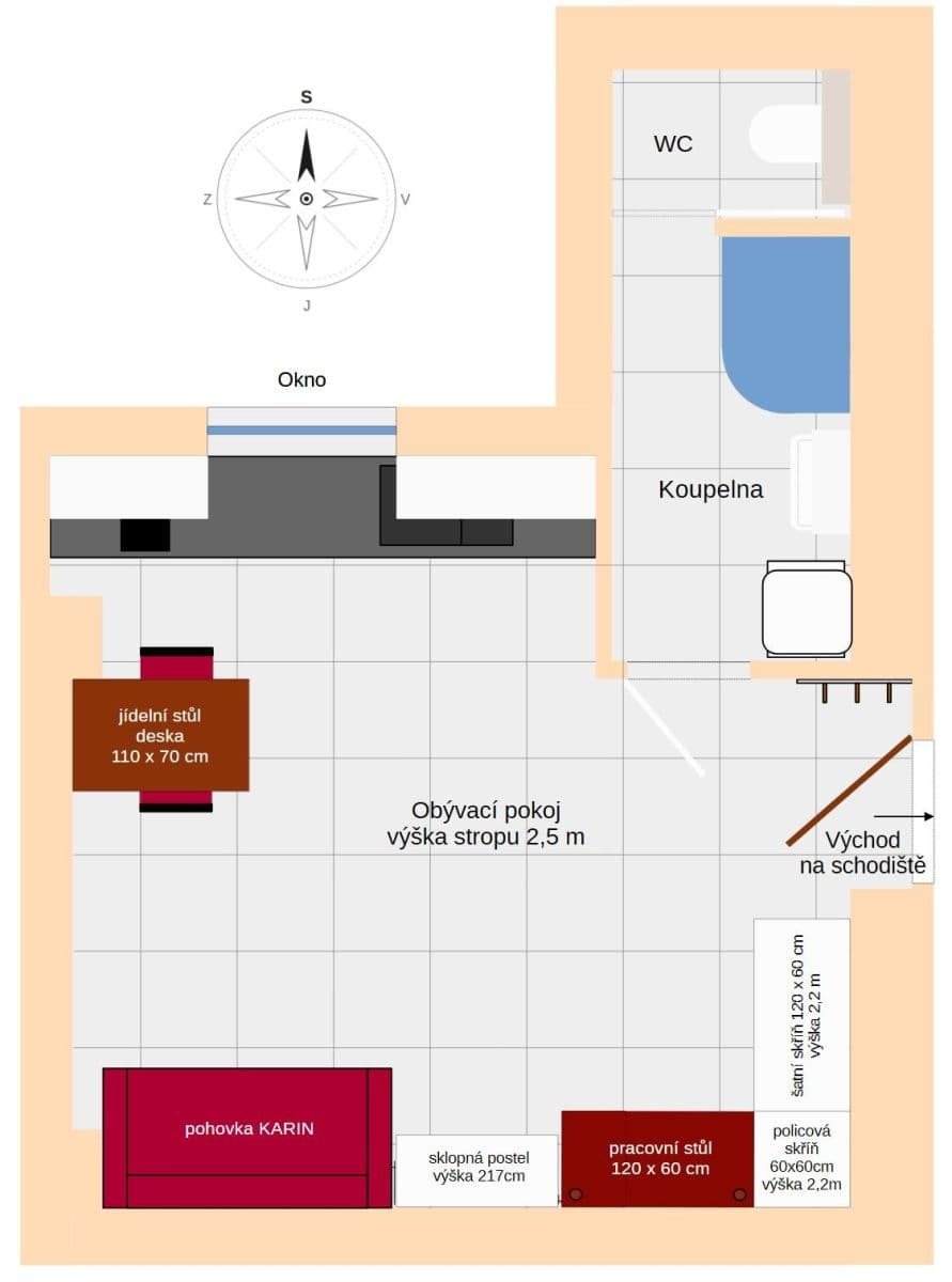 Studio flat to rent, 27 m², Slovenská, Prague, Prague Studio flat to rent, 27 m², Slovenská, Prague, Prague