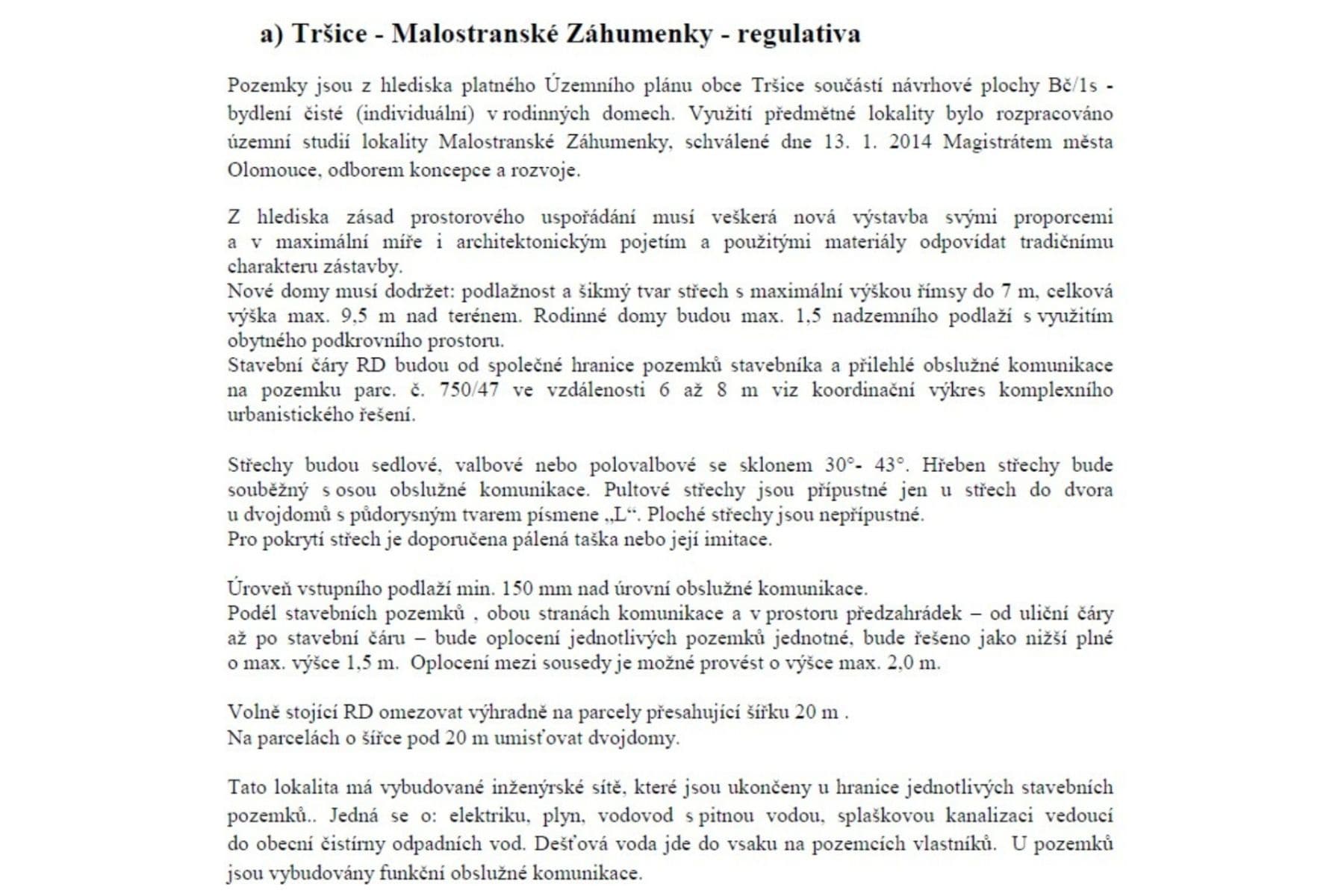 plot for sale, 973 m², Tršice, Olomoucký Region plot for sale, 973 m², Tršice, Olomoucký Region