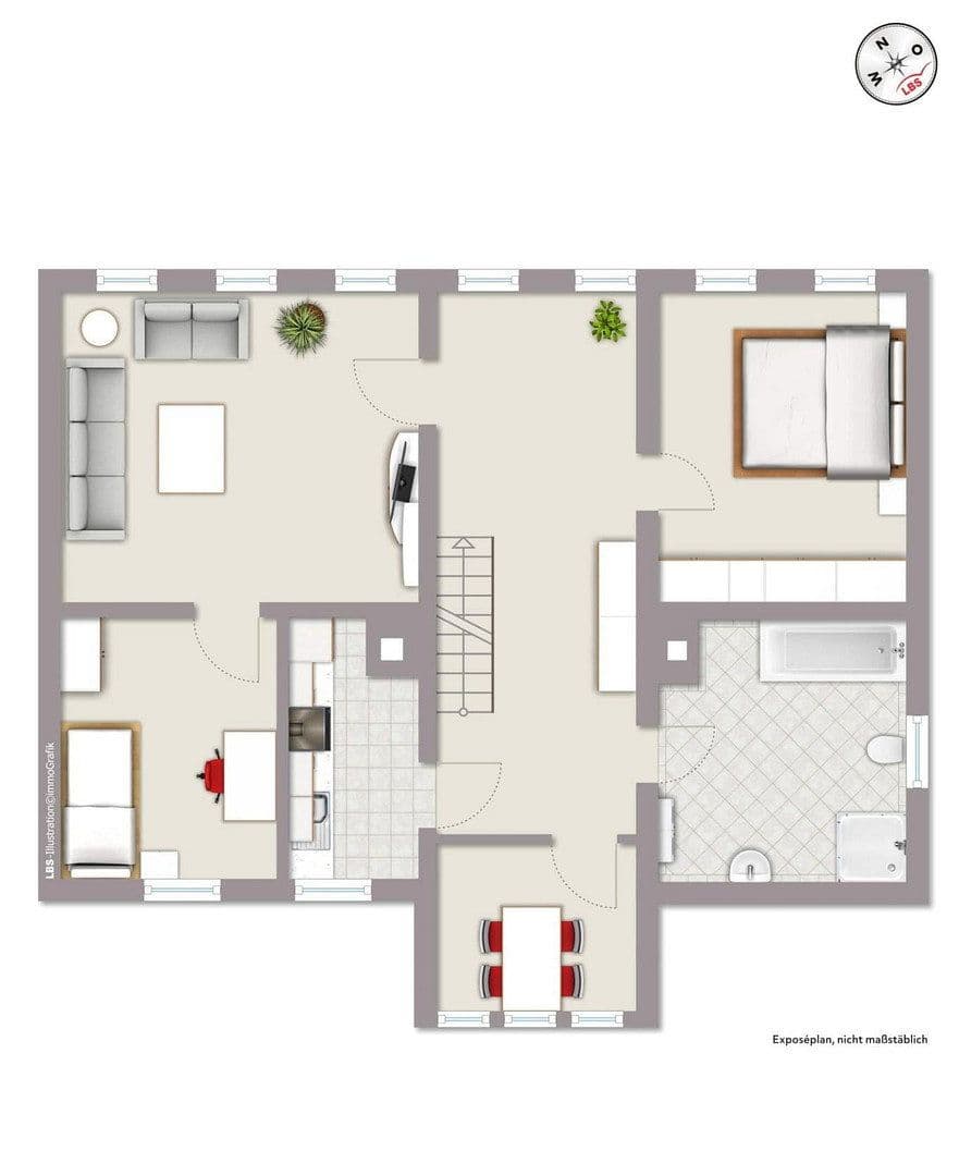 4 bedroom with open-plan kitchen flat to rent, 150 m², Bischofsthal Str. 14, Langelsheim, Lower Saxony 4 bedroom with open-plan kitchen flat to rent, 150 m², Bischofsthal Str. 14, Langelsheim, Lower Saxony