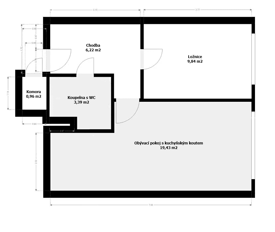 1 bedroom with open-plan kitchen flat for sale, 39 m², Šluknovská, Prague, Prague 1 bedroom with open-plan kitchen flat for sale, 39 m², Šluknovská, Prague, Prague