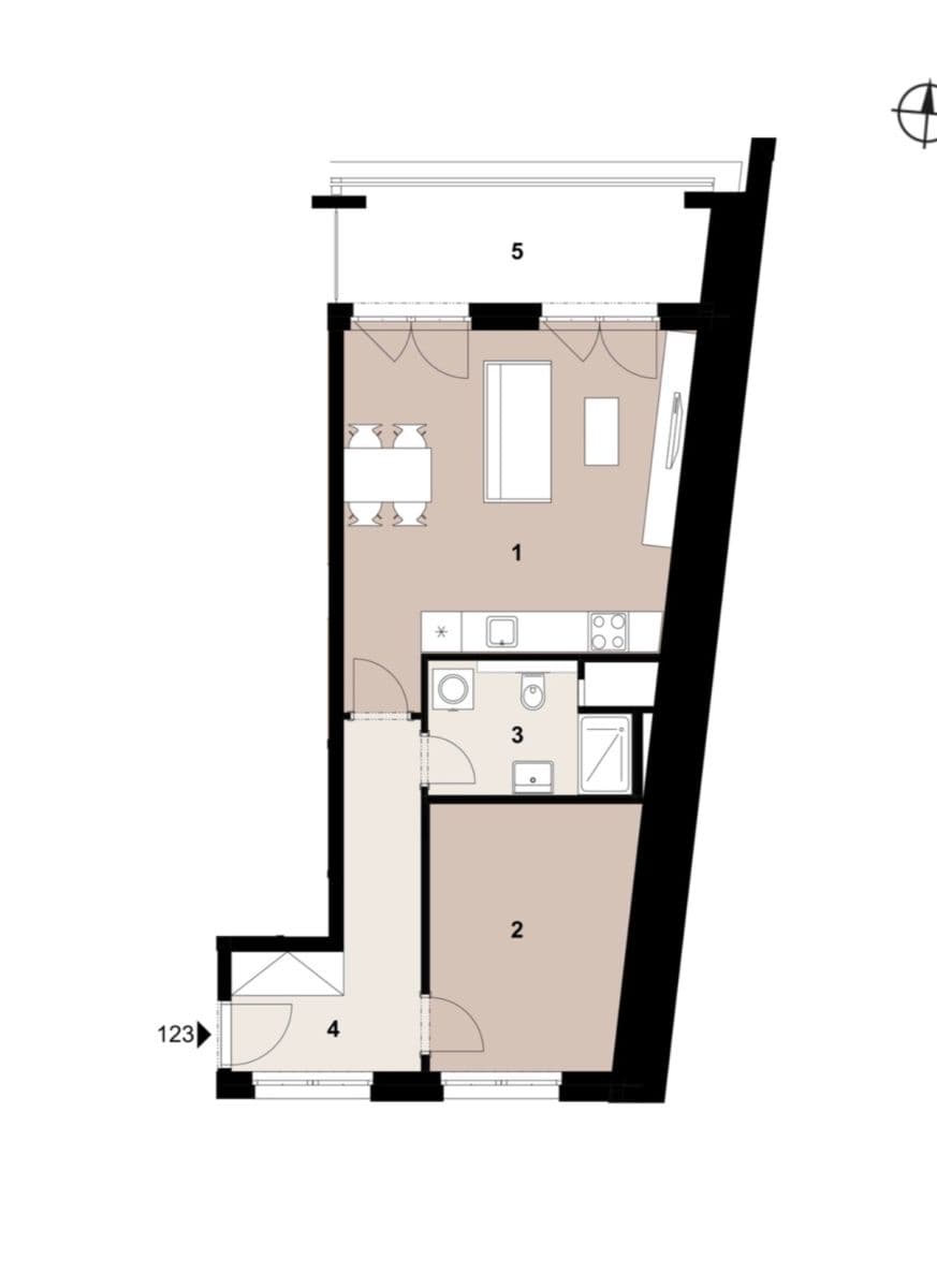 1 bedroom with open-plan kitchen flat to rent, 63 m², Poděbradská, Prague, Prague 1 bedroom with open-plan kitchen flat to rent, 63 m², Poděbradská, Prague, Prague