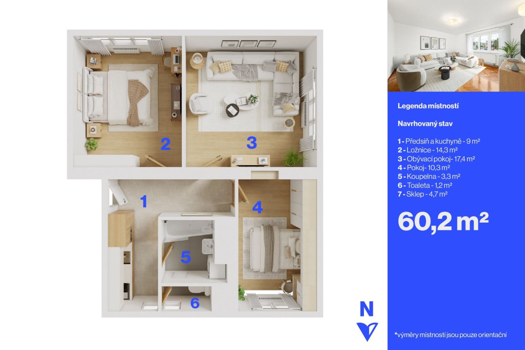 2 bedroom with open-plan kitchen flat for sale, 60 m², Mladých, Prague, Prague 2 bedroom with open-plan kitchen flat for sale, 60 m², Mladých, Prague, Prague