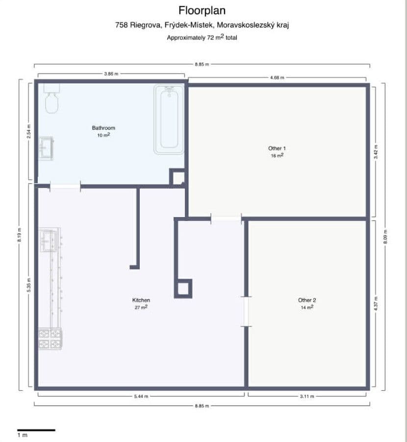 2 bedroom with open-plan kitchen flat to rent, 72 m², Riegrova, Frýdek-Místek, Moravskoslezský Region 2 bedroom with open-plan kitchen flat to rent, 72 m², Riegrova, Frýdek-Místek, Moravskoslezský Region