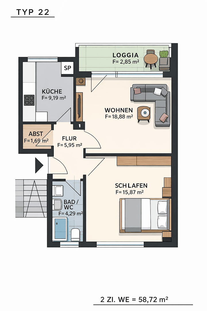 2 bedroom flat to rent, 59 m², Uhlandstr. 27, Altensteig, Baden-Württemberg 2 bedroom flat to rent, 59 m², Uhlandstr. 27, Altensteig, Baden-Württemberg