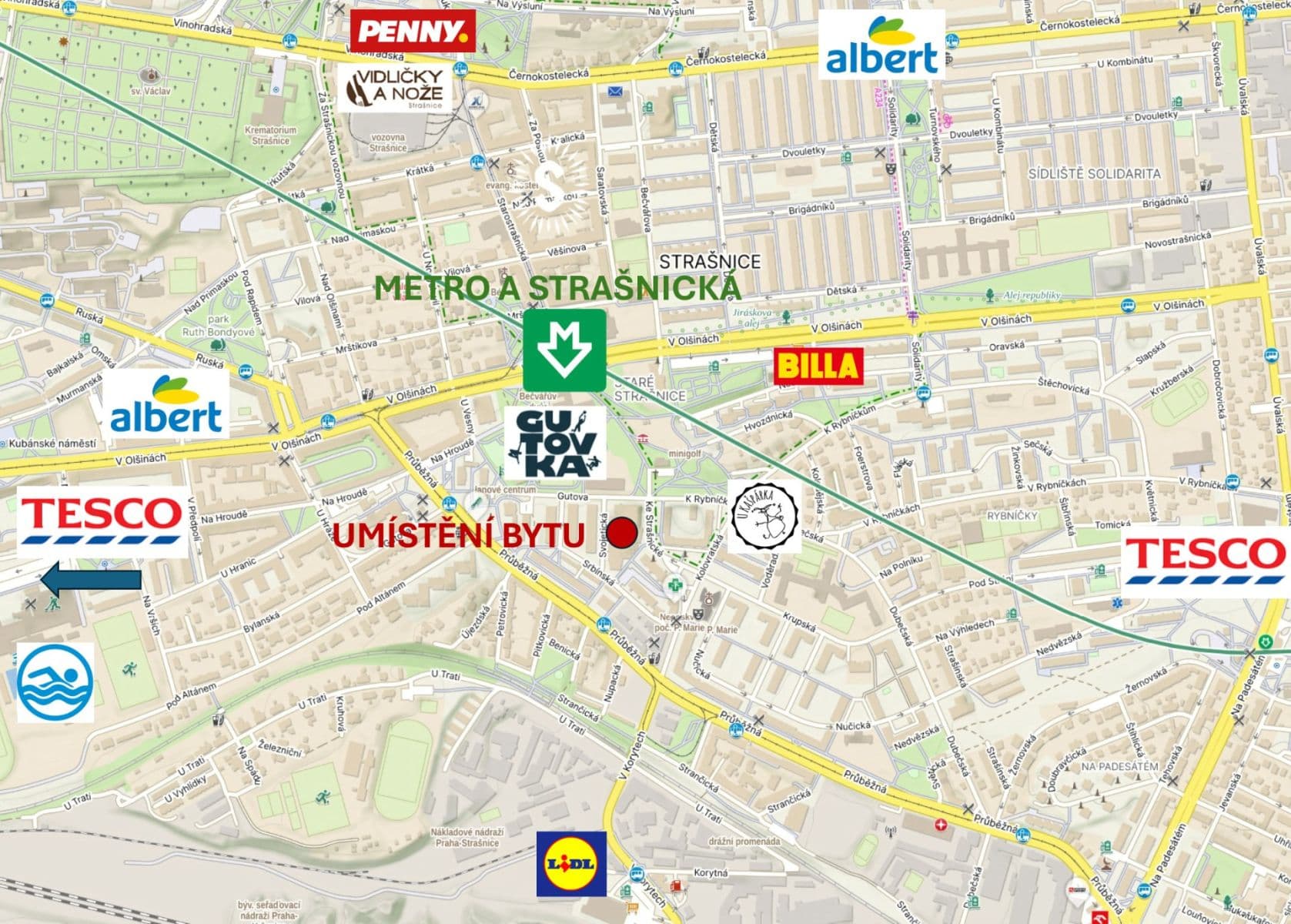 3 bedroom flat to rent, 74 m², Svojetická, Prague, Prague 3 bedroom flat to rent, 74 m², Svojetická, Prague, Prague