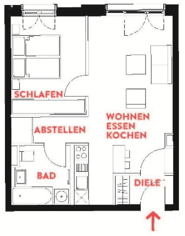 2 bedroom flat to rent, 55 m², Frankfurt am Main, Hesse 2 bedroom flat to rent, 55 m², Frankfurt am Main, Hesse