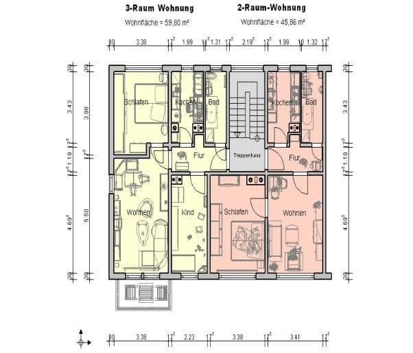 3 bedroom flat to rent, 60 m², Aufbaustrasse 43, Am Ohmberg, Thuringia 3 bedroom flat to rent, 60 m², Aufbaustrasse 43, Am Ohmberg, Thuringia