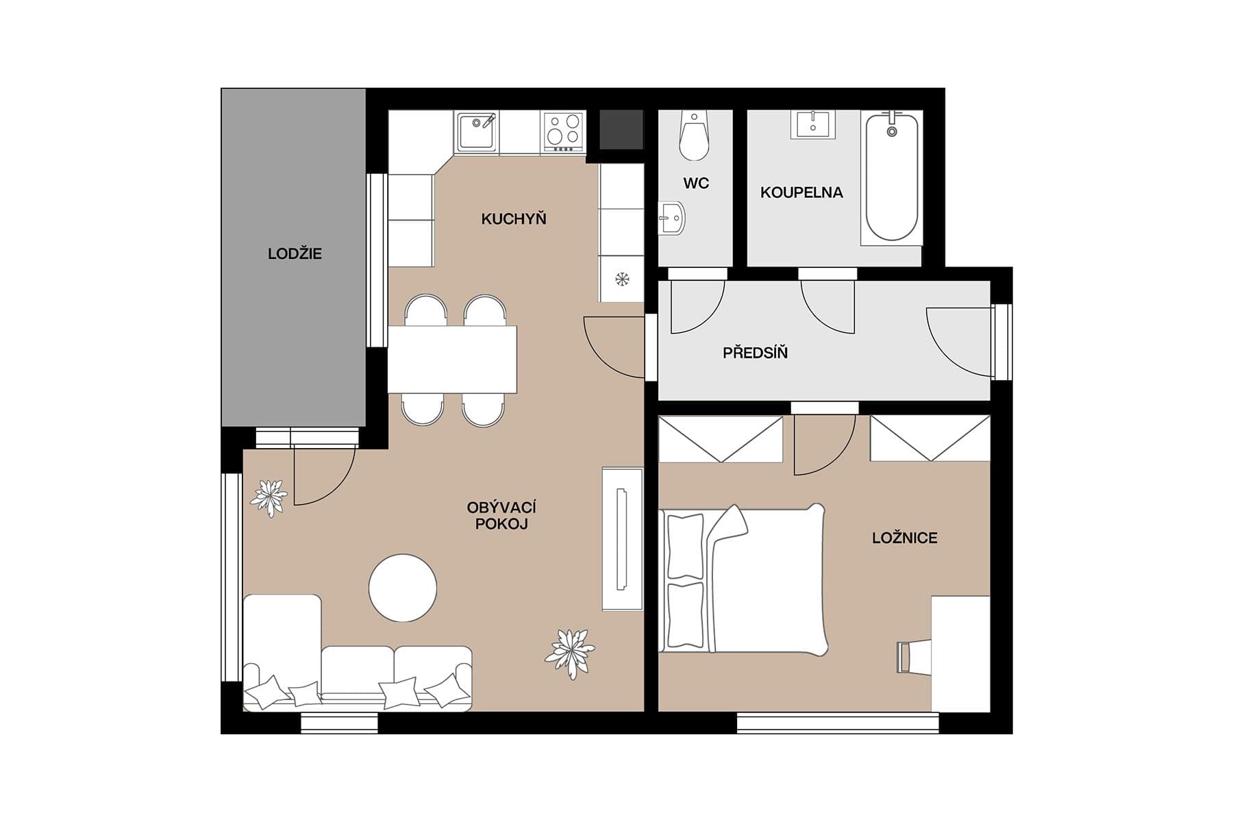 1 bedroom with open-plan kitchen flat for sale, 66 m², Pod Stolovou horou, Prague, Prague 1 bedroom with open-plan kitchen flat for sale, 66 m², Pod Stolovou horou, Prague, Prague