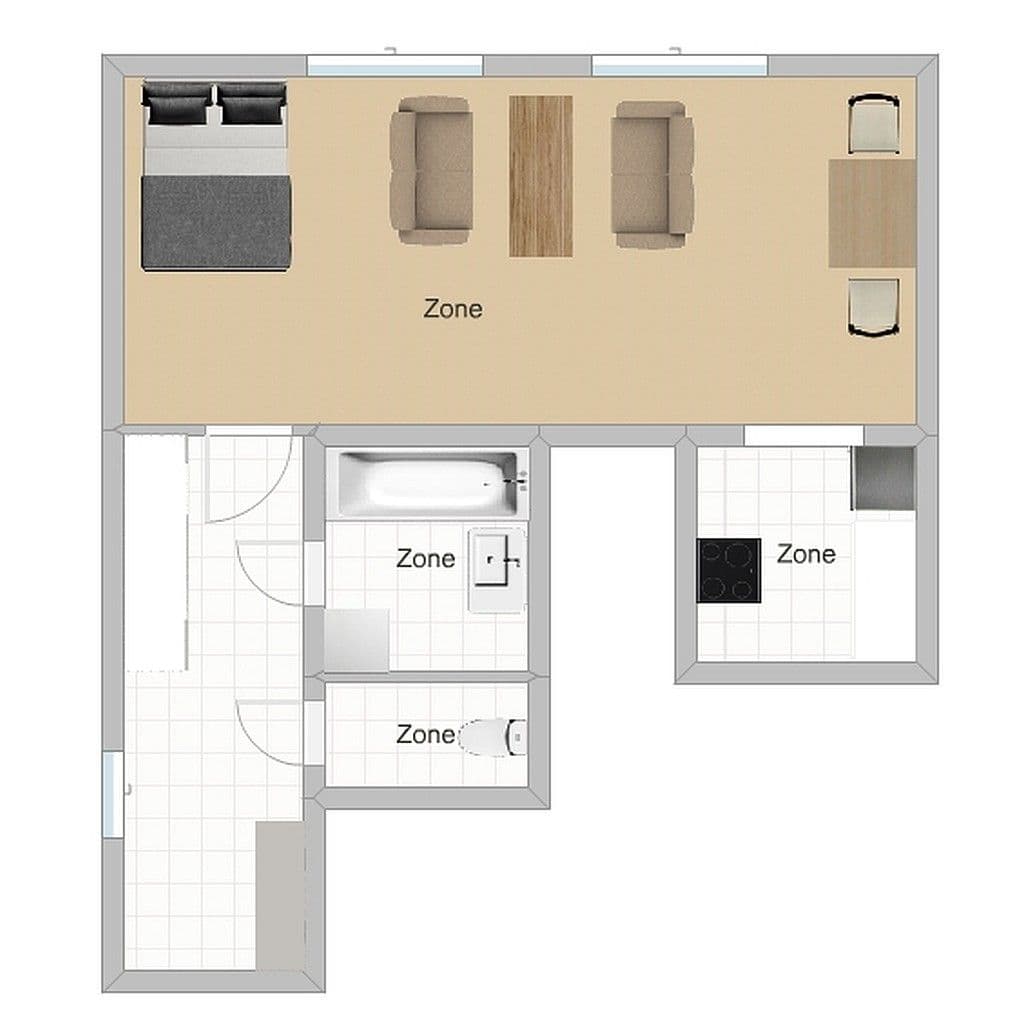 Small studio flat to rent, 47 m², U Kříže, Prague, Prague Small studio flat to rent, 47 m², U Kříže, Prague, Prague