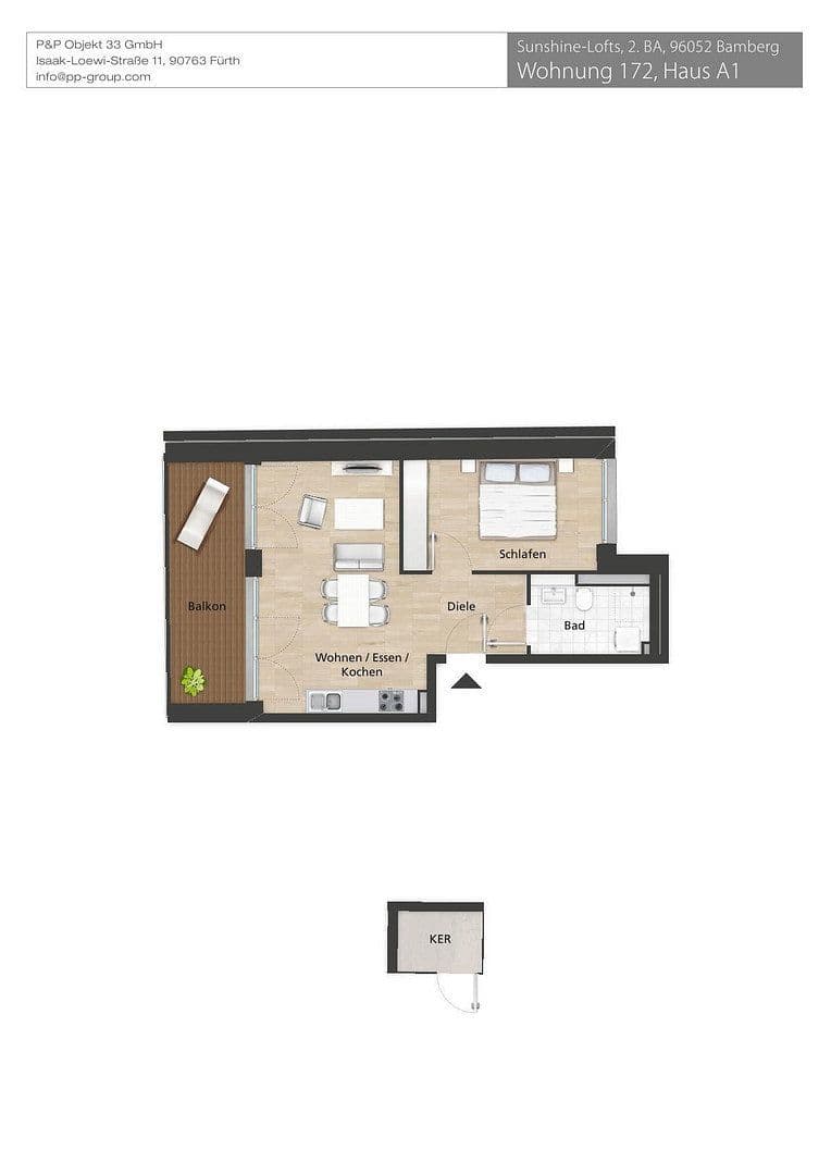 2 bedroom flat to rent, 55 m², Lorenz-Krapp-Straße, Bamberg, Bavaria 2 bedroom flat to rent, 55 m², Lorenz-Krapp-Straße, Bamberg, Bavaria