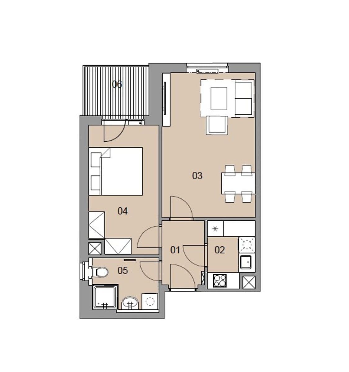 2 bedroom flat to rent, 46 m², Magisterská, Plzeň, Plzeňský Region 2 bedroom flat to rent, 46 m², Magisterská, Plzeň, Plzeňský Region