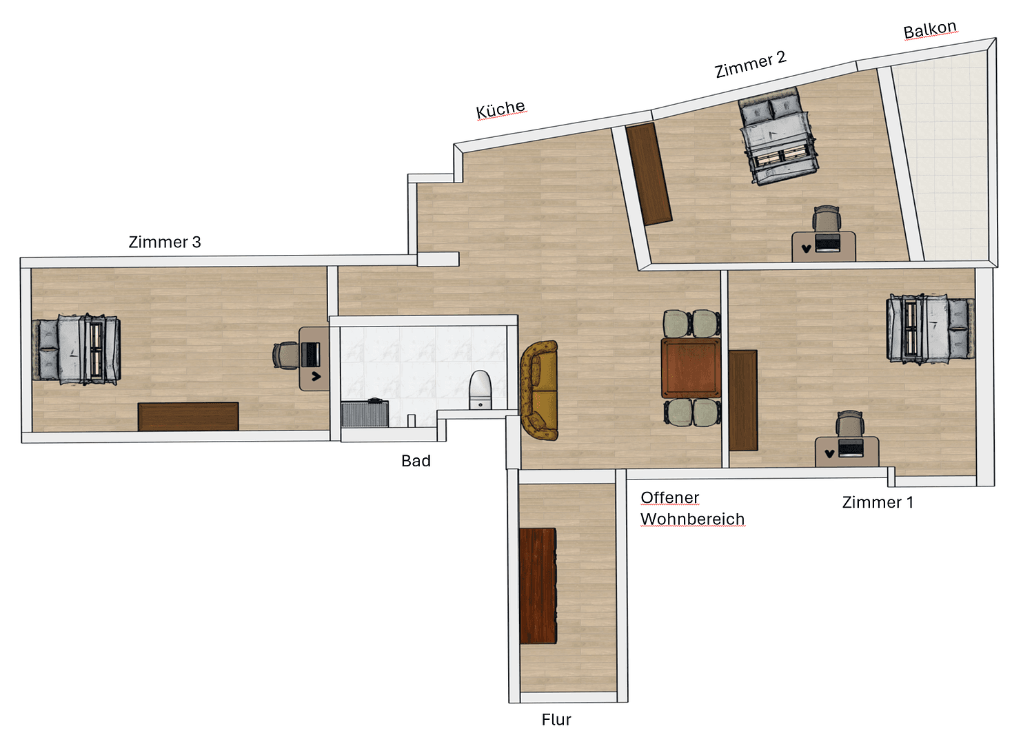 4 bedroom flat to rent, 73 m², Schwabenstraße 1a, Bayern - Würzburg, Bavaria 4 bedroom flat to rent, 73 m², Schwabenstraße 1a, Bayern - Würzburg, Bavaria
