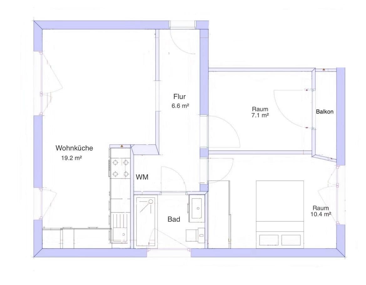 1 bedroom with open-plan kitchen flat to rent, 55 m², Langenhagen, Lower Saxony 1 bedroom with open-plan kitchen flat to rent, 55 m², Langenhagen, Lower Saxony