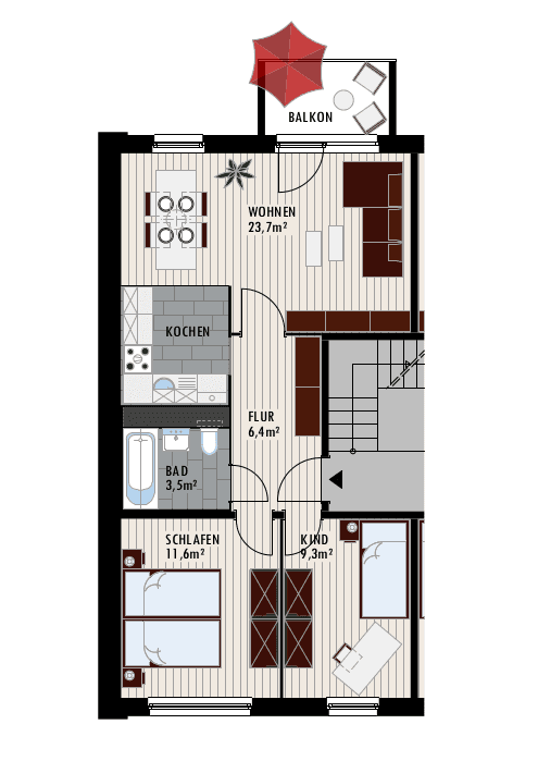 3 bedroom flat to rent, 57 m², Rigaer Strasse 1, Halle (Saale), Saxony-Anhalt 3 bedroom flat to rent, 57 m², Rigaer Strasse 1, Halle (Saale), Saxony-Anhalt