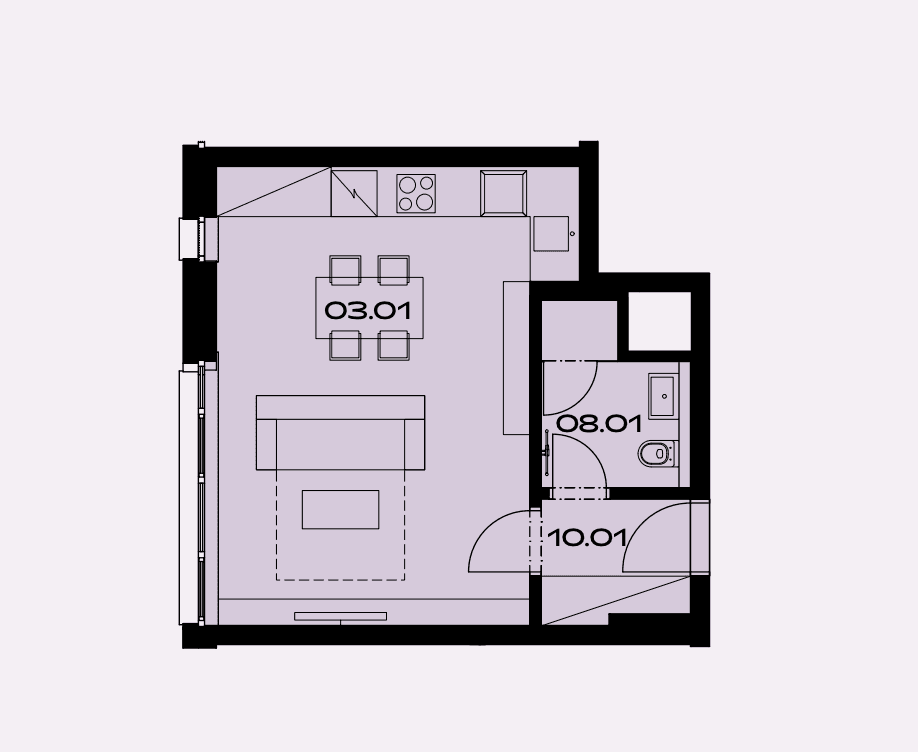 Studio flat to rent, 34 m², U Komína, Prague, Prague Studio flat to rent, 34 m², U Komína, Prague, Prague