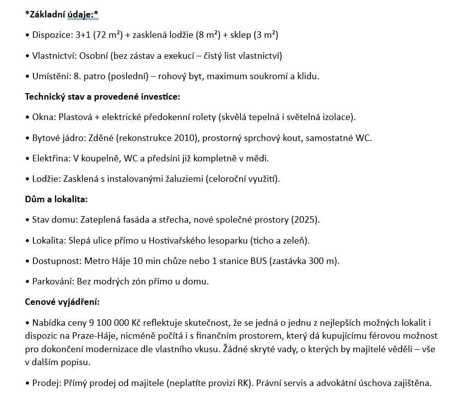 3 bedroom flat for sale, 72 m², Boháčova, Prague, Prague 3 bedroom flat for sale, 72 m², Boháčova, Prague, Prague