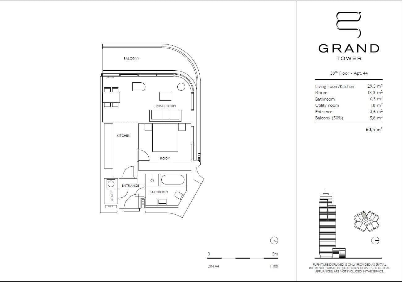 2 bedroom flat to rent, 61 m², Europa-Allee 2, Frankfurt am Main, Hesse 2 bedroom flat to rent, 61 m², Europa-Allee 2, Frankfurt am Main, Hesse