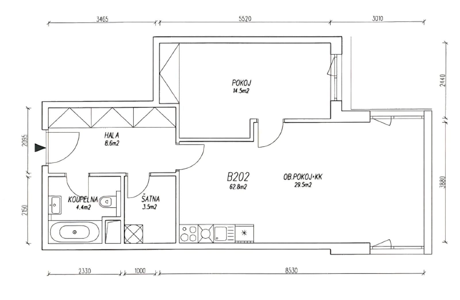 1 bedroom with open-plan kitchen flat to rent, 63 m², Žitenická, Prague, Prague 1 bedroom with open-plan kitchen flat to rent, 63 m², Žitenická, Prague, Prague