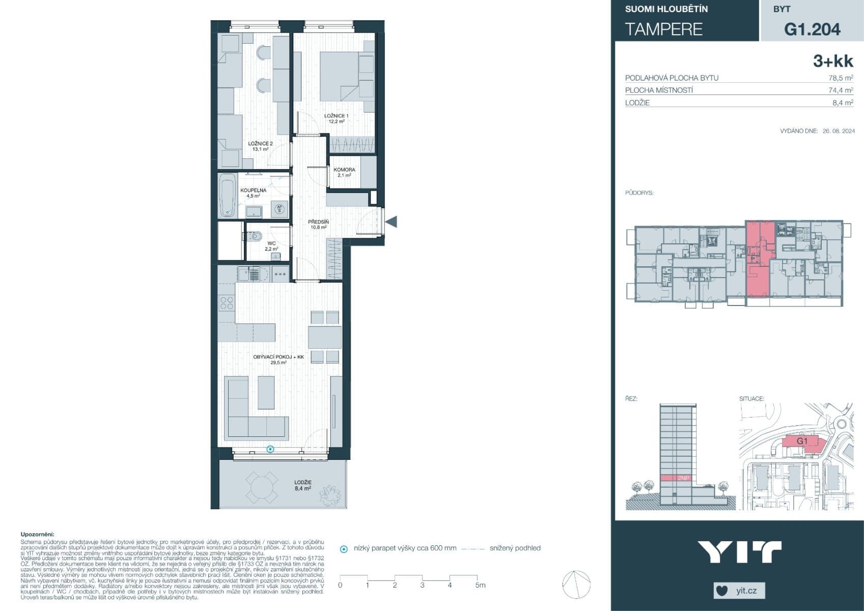 2 bedroom with open-plan kitchen flat to rent, 87 m², Waltariho, Prague, Prague 2 bedroom with open-plan kitchen flat to rent, 87 m², Waltariho, Prague, Prague
