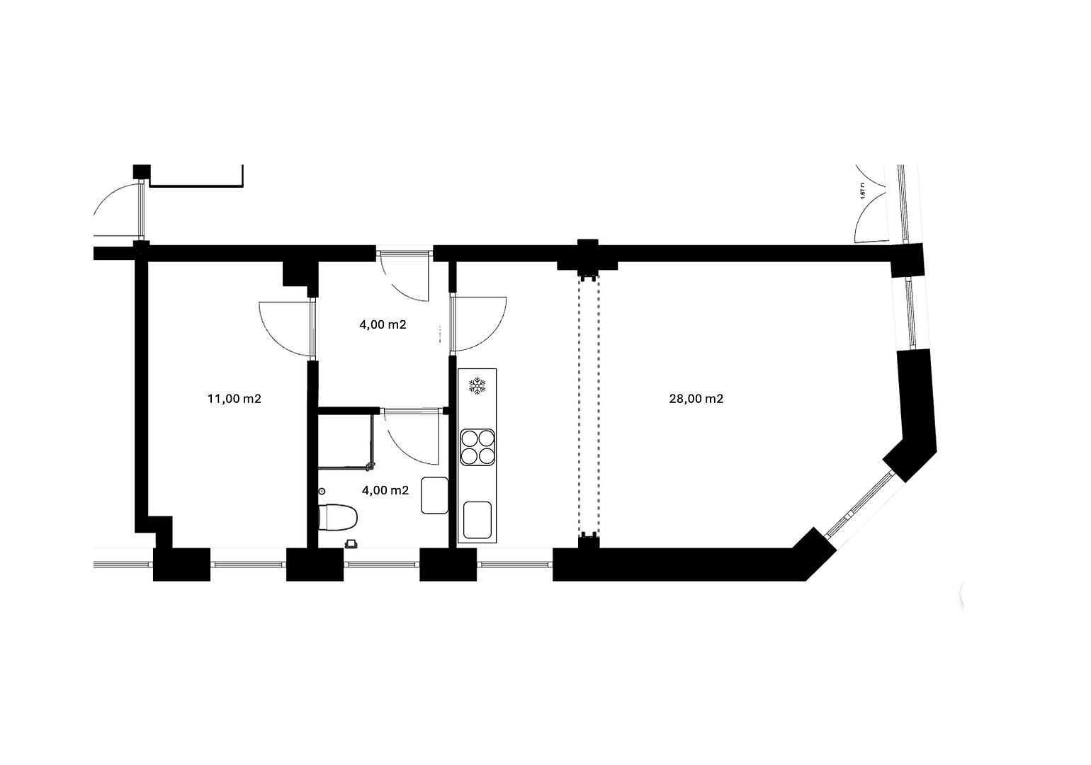2 bedroom flat to rent, 46 m², Dorotheenstraße 23, Flensburg, Schleswig-Holstein 2 bedroom flat to rent, 46 m², Dorotheenstraße 23, Flensburg, Schleswig-Holstein