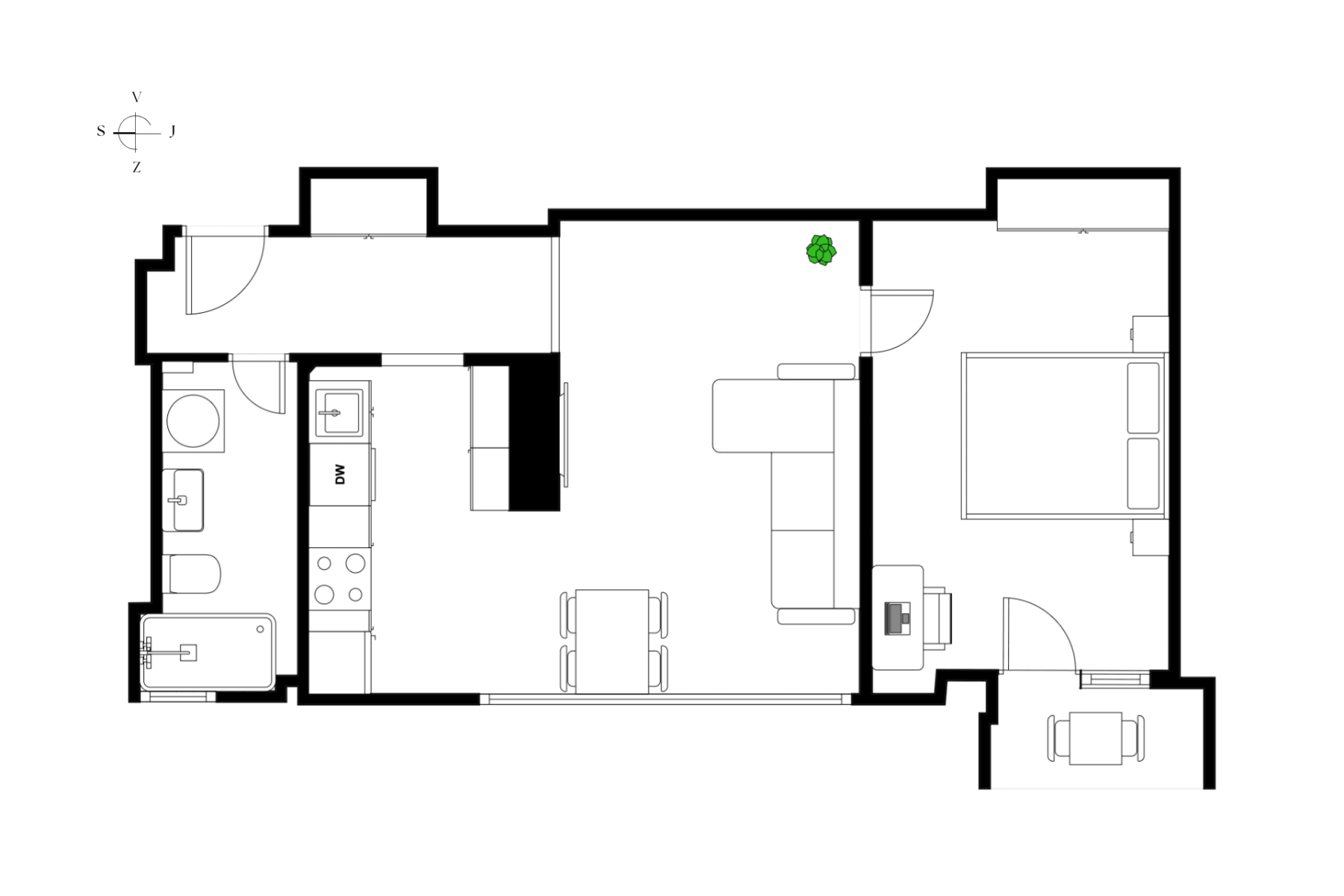 1 bedroom with open-plan kitchen flat for sale, 50 m², U Městských domů, Prague, Prague 1 bedroom with open-plan kitchen flat for sale, 50 m², U Městských domů, Prague, Prague