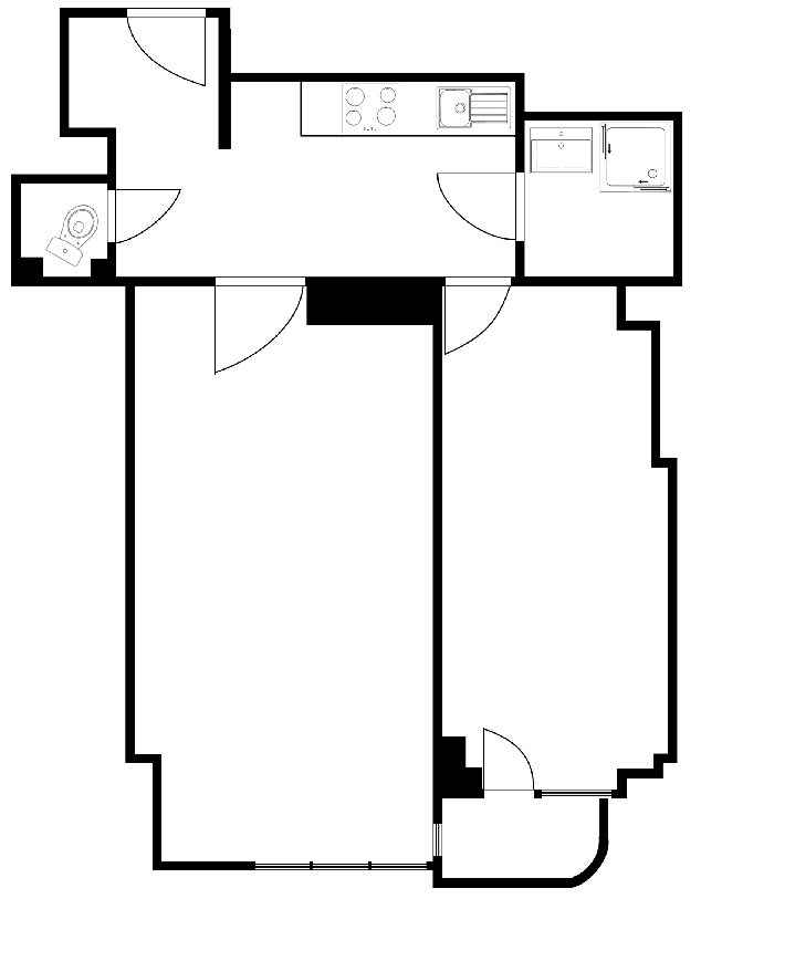 1 bedroom with open-plan kitchen flat to rent, 51 m², Dělnická, Prague, Prague 1 bedroom with open-plan kitchen flat to rent, 51 m², Dělnická, Prague, Prague