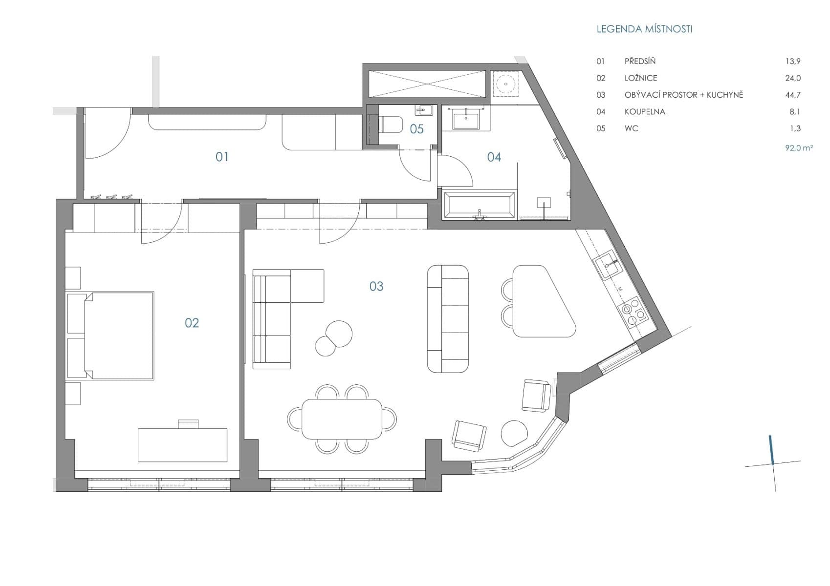 1 bedroom with open-plan kitchen flat for sale, 92 m², Opatovická, Prague, Prague 1 bedroom with open-plan kitchen flat for sale, 92 m², Opatovická, Prague, Prague