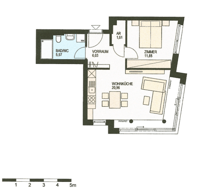 1 bedroom with open-plan kitchen flat to rent, 46 m², Brigittagasse 15, Wien, Vienna 1 bedroom with open-plan kitchen flat to rent, 46 m², Brigittagasse 15, Wien, Vienna