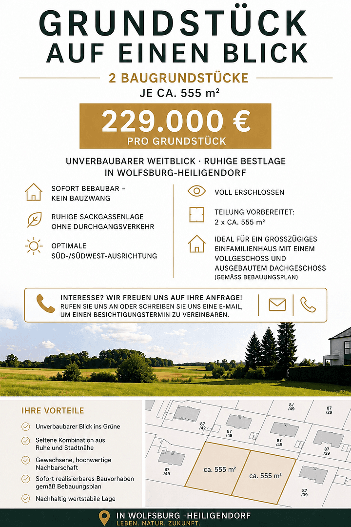 plot for sale, 555 m², Wolfsburg-Heiligendorf, Lower Saxony plot for sale, 555 m², Wolfsburg-Heiligendorf, Lower Saxony