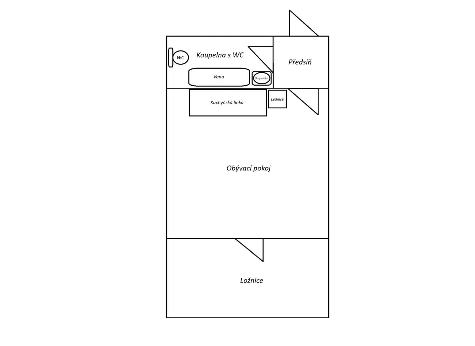 1 bedroom with open-plan kitchen flat to rent, 42 m², U Nových domů Ⅲ, Prague, Prague 1 bedroom with open-plan kitchen flat to rent, 42 m², U Nových domů Ⅲ, Prague, Prague