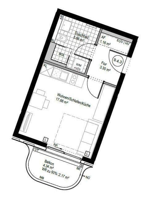 1 bedroom flat to rent, 30 m², Trudering Kyivstraße, München Trudering, Bavaria 1 bedroom flat to rent, 30 m², Trudering Kyivstraße, München Trudering, Bavaria