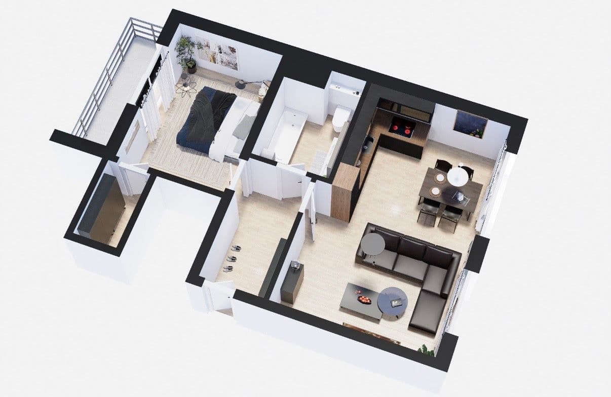 1 bedroom with open-plan kitchen flat for sale, 78 m², Psárská, Prague, Prague 1 bedroom with open-plan kitchen flat for sale, 78 m², Psárská, Prague, Prague