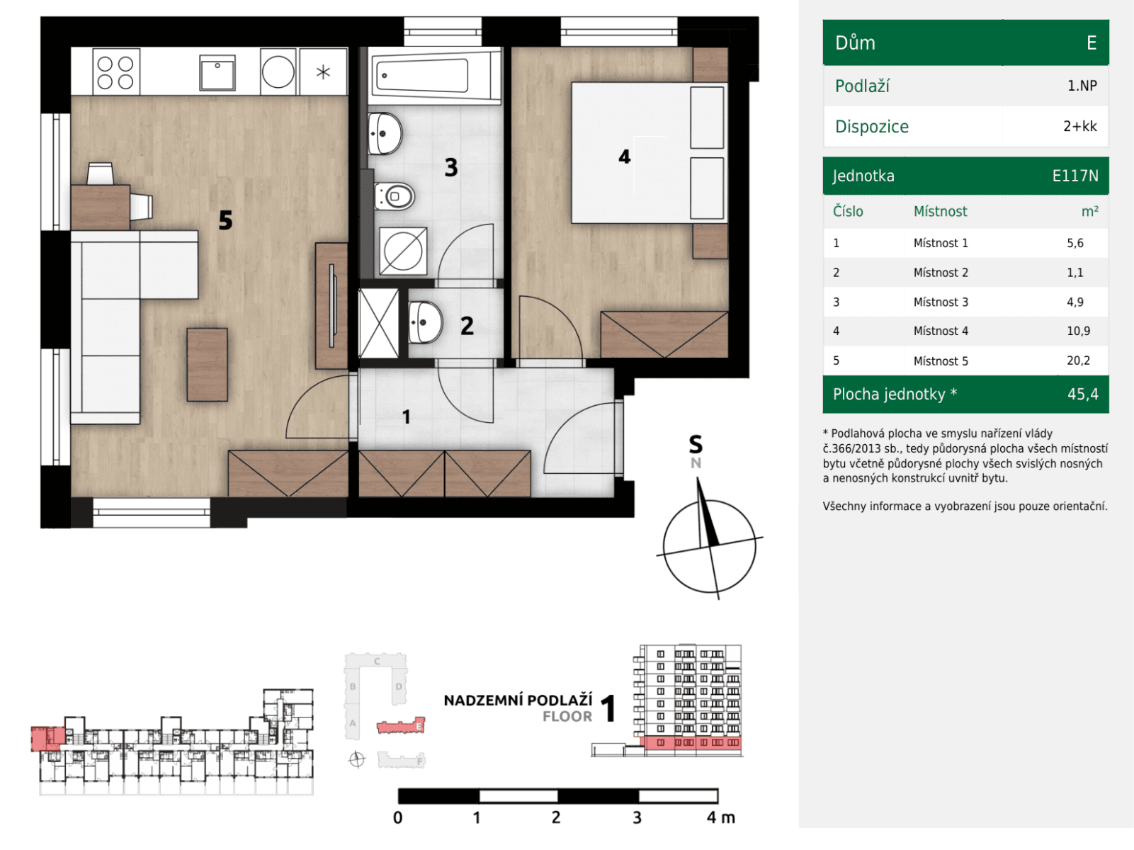 1 bedroom with open-plan kitchen flat to rent, 45 m², Františka Štěpánka, Prague, Prague 1 bedroom with open-plan kitchen flat to rent, 45 m², Františka Štěpánka, Prague, Prague