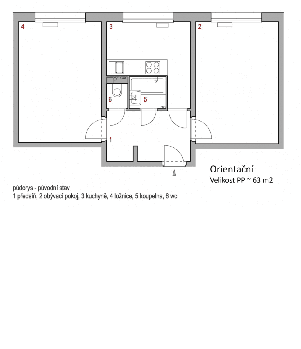 2 bedroom flat to rent, 52 m², Maříkova, Prague, Prague 2 bedroom flat to rent, 52 m², Maříkova, Prague, Prague