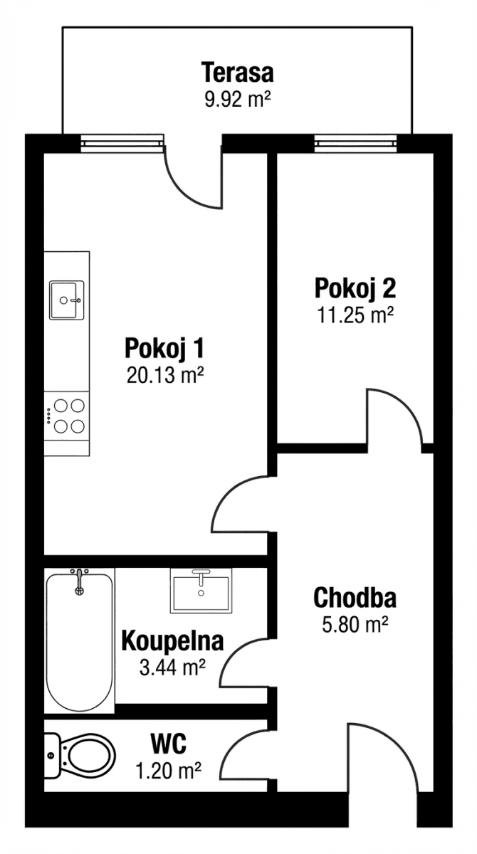 1 bedroom with open-plan kitchen flat for sale, 48 m², Handkeho, Olomouc, Olomoucký Region 1 bedroom with open-plan kitchen flat for sale, 48 m², Handkeho, Olomouc, Olomoucký Region