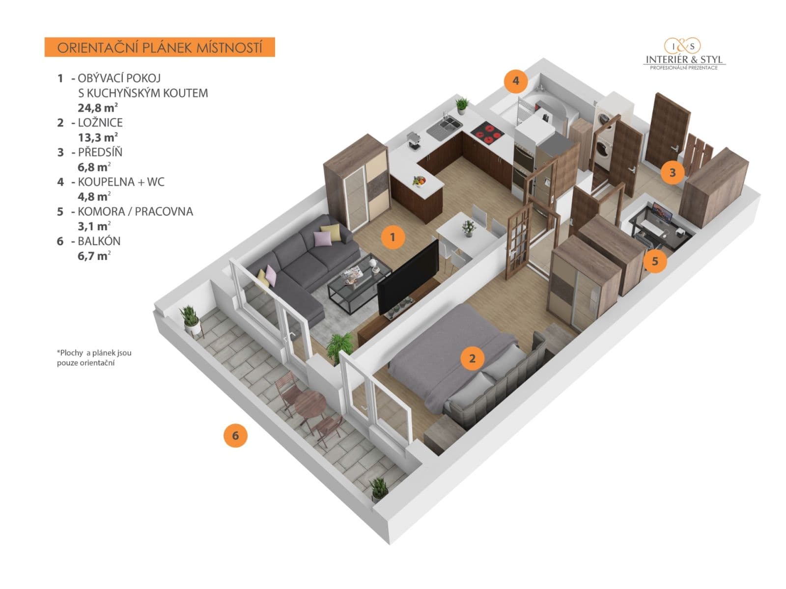 1 bedroom with open-plan kitchen flat for sale, 53 m², Pavla Beneše, Prague, Prague 1 bedroom with open-plan kitchen flat for sale, 53 m², Pavla Beneše, Prague, Prague