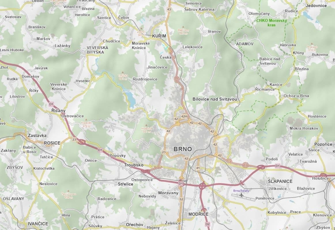 plot for sale, 4,961 m², Kuřim, Jihomoravský Region plot for sale, 4,961 m², Kuřim, Jihomoravský Region